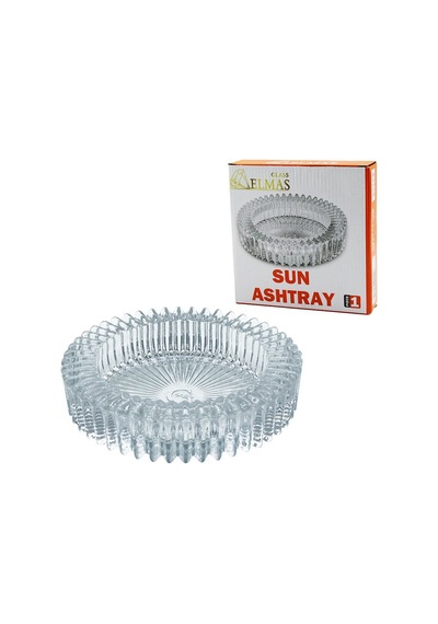 Ashtray Glass Elmas Mr-813 Güneş Küllük Y: 3.2cm Çap: 14.5cm Brkt-489764 Yuvarlak Sun Ashtray Cam