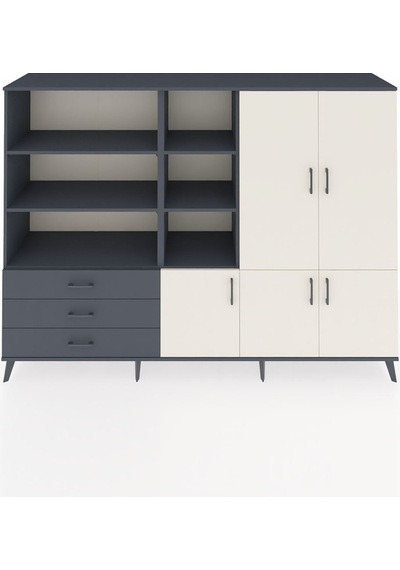 Hyperion Dolap 11 Raflı 3 Çekmeceli 5 Kapaklı 220x44x163 Antrasit Antrasit-aytaşı/antrasit Hyperion Dolap 11 Raflı 3 Çekmeceli 5 Kapaklı 220x44x163 Antrasit Antrasit-aytaşı/antrasit