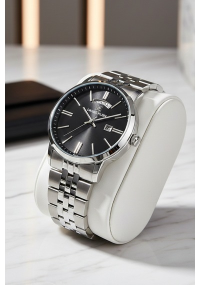 Daniel Klein 8682308439139 Limited Edition Classic Çelik Kordonlu Sevgili Çift Kol Saatleri Gümüş - Siyah