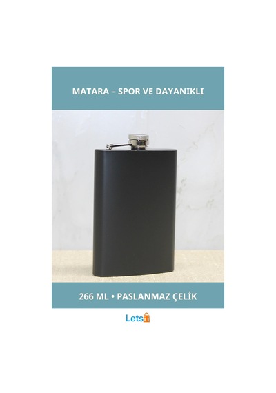 Siyah Paslanmaz Çelik Su Geçirmez 9 Oz Matara Çok Renkli