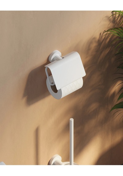 Tecno White Tuvalet Kağıtlık - Mat Beyaz Mat Beyaz