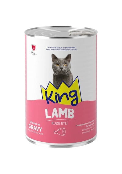 King Kuzu Etli Yetişkin Kedi Konserve Maması 400 G