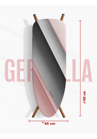 Hediyeli Elvis Battal Boy Xxl Beden 60x162 Cm Ütü Masası Kılıfı Pembe-gri
