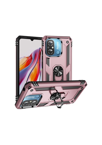Uryport Xiaomi Redmi 12c Kılıf Sofya Yüzüklü Silikon Kapak - Rose
