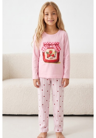 Siyah İnci Pamuklu Likralı Örme Pijama Takım26241163 Pembe Siyah İnci Pamuklu Likralı Örme Pijama Takım26241163 Pembe