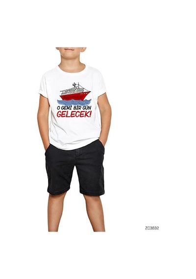 Zepplin Giyim O Gemi Bir Gün Gelecek Beyaz Çocuk Tişört