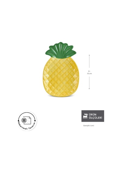 Karaca Pineapple Çerezlik 13 Cm sarı