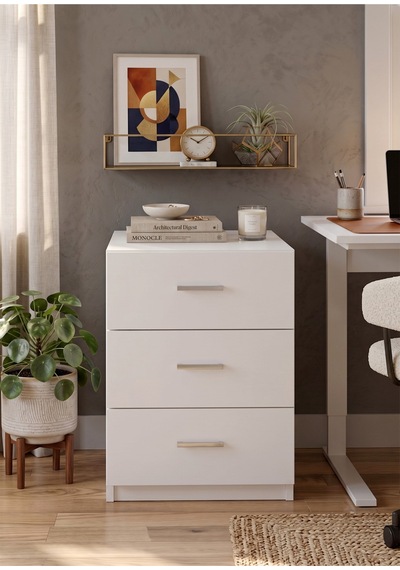Yurudesign Vario C 3 Çekmeceli Keson Ofis Masası Altı Dolabı Yazıcı Sehpası Beyaz