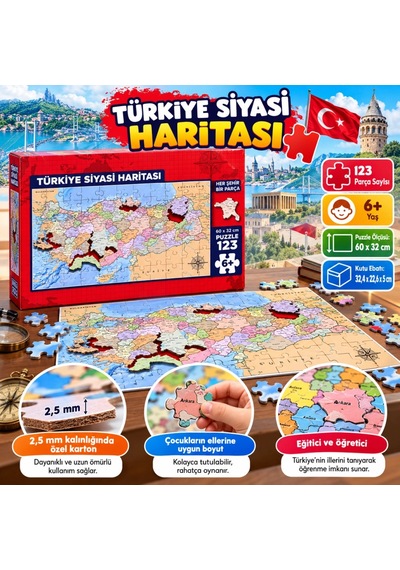 31749 Puzzle 123 Türkiye Siyasi Haritası Diğer