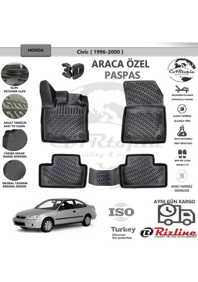 Honda Civic Sedan / 1996-2000 / Siyah / Rizline Paspas
