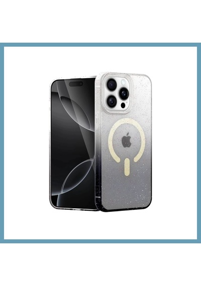 Bezos İphone 15 Pro Max Uyumlu Pummel Shiny Magsafe Kapak - Siyah Mbt06