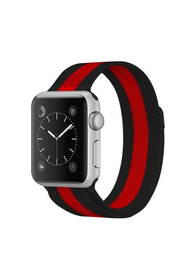 Mey İthalat Watch 38mm Metal Mıknatıslı Kordon - Siyah-kırmızı Diğer