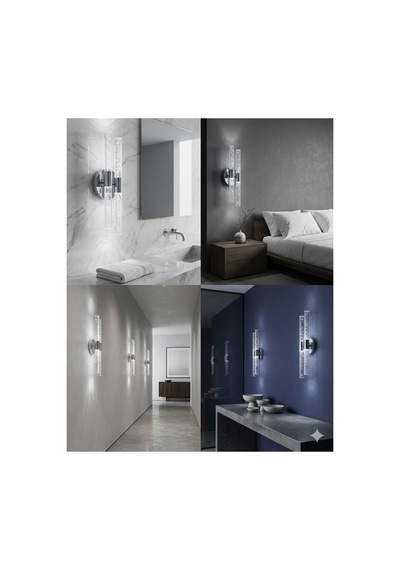 Bubbleflux Dubble Medium 40 Cm Modern Tasarım Led Aplik - Duvar Lambası - Gümüş - Elektrikli - Kumandalı - Beyaz Led Gümüş Elektrikli Kumandalı 40