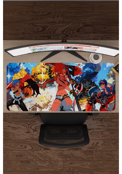 Gurren Lagann Kaymaz Dikişli Kauçuk Oyuncu Mousepad V5 - 90x40 Xxl Gaming Mouse Pad Fare Altlığı
