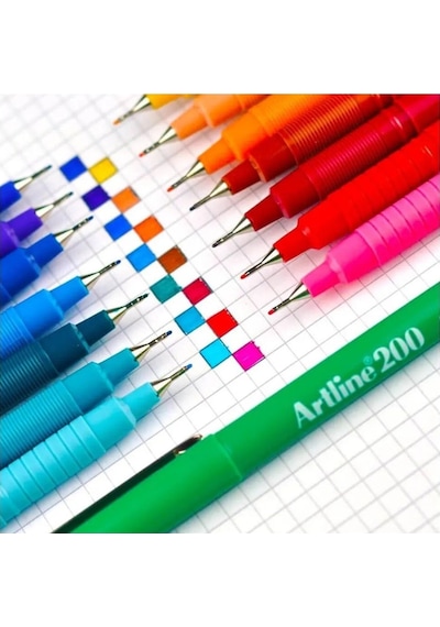 Artline 200 Fineliner 0.4 Mm Ince Uçlu Yazı Ve Çizim Kalemi 10 Renk