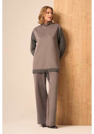 Ftz Women Kadın Scuba Spandex Takım Gri 31257 Gri