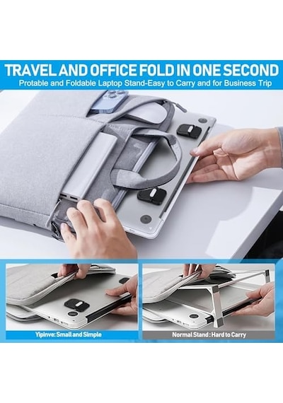 Mini Dizüstü Bilgisayar Standı, Taşınabilir Dizüstü Bilgisayar Standı, Havalandırmalı Soğutmalı Katlanabilir Ve Hafif Ergonomik Yükseltici, Şık Bilgisayar Dizüstü Bilgisayar Tutucu Klavyelere