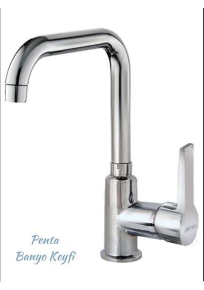 Penta Agena Serisi Lavabo + Eviye + Banyo Bataryası - L Boru Krom