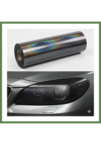 Bezos Petek Desenli 3d Colormatik Far Filmi Stop Folyosu 1mx30cm Koyu Siyah Hb006
