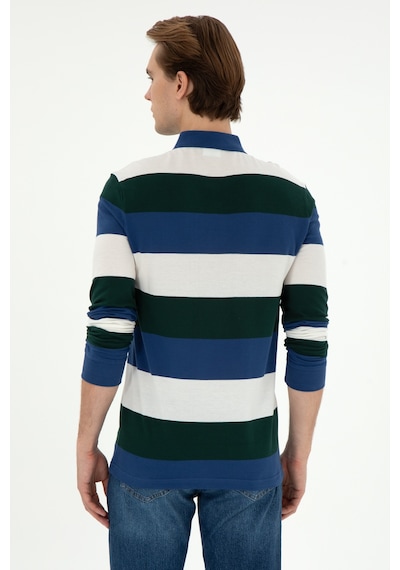 U.S. Polo Assn. Erkek Regular Fit Polo Yaka Koyu Yeşil Sweatshirt 50293428-VR079
