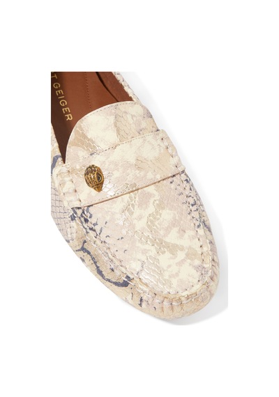 Kurt Geiger Yılan Desenli Eagle Loafer Ayakkabılar Altın