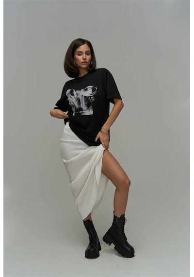 Corset Beyaz Oversize Siyah