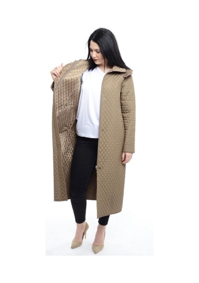 Kadın Kapitone Mont (120 Cm) Vizon Büyük Beden Çok Renkli