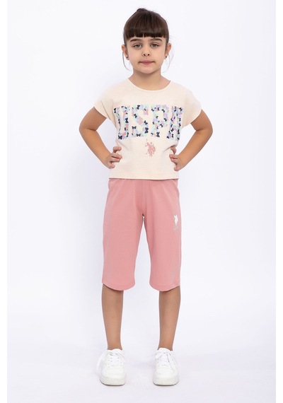 U.S. Polo Assn. Butterfly Badem Kız Çocuk Kapri Takım
