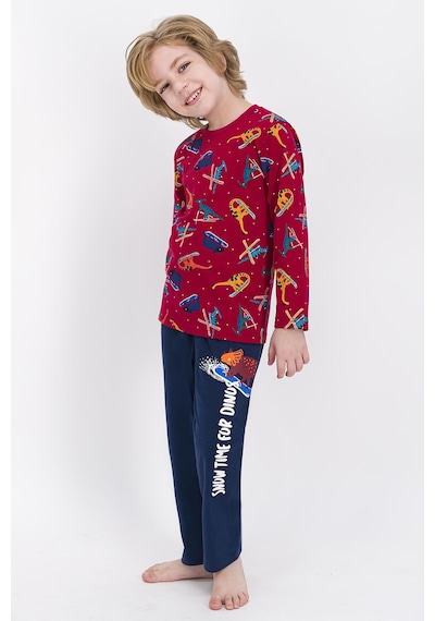 Rolypoly Winter Snow Dinos Açık Bordo Erkek Çocuk Pijama Takımı 5274-42302 Açık Bordo
