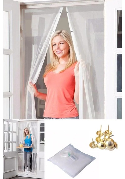 Mıknatıslı Kapı Sinekliği Tül Perde 105 X 210 Cm 5570 Beyaz