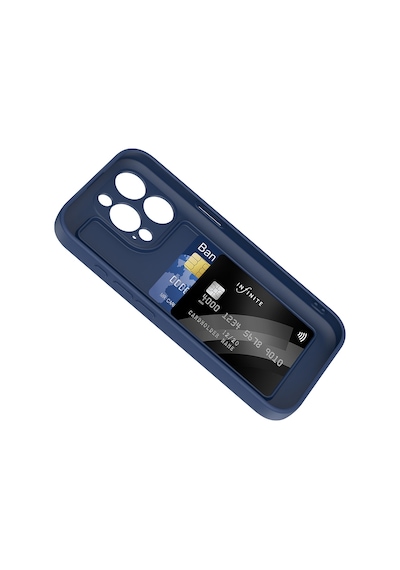 Apple Uyumlu iPhone 15 Pro Max Kılıf Kamera Korumalı Kartlık Hazneli Zore Vitra Kapak Lacivert