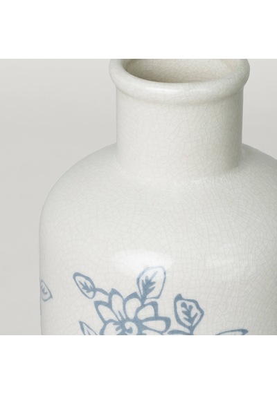 Linens Floral Vazo 20x21 Cm Ekru Beyaz Çok Renkli