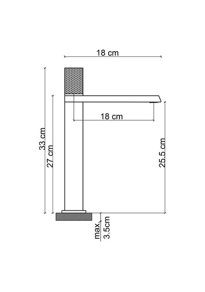 Fontana Yüksek Lavabo Bataryası Mat Siyah Fk-9125 Mat Siyah