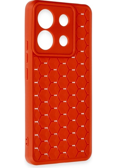 Flzdgnkr Newface Xiaomi Redmi Note 13 Pro 5g Kılıf Petek Silikon Kapak - Kırmızı