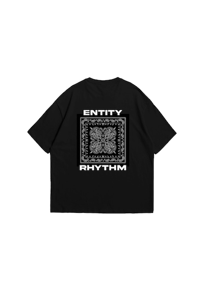 Tarzsokak Rhythm Bandana Baskılı Oversize Unisex Beyaz Siyah