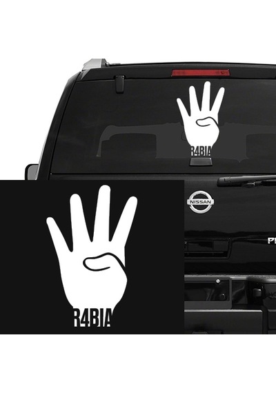 Rabia Simgesi Araba Stickerı Vinil Sticker Yapıştırma