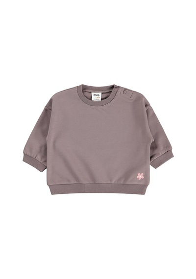 Civil Baby Çiçek Nakışlı Basic 6-18 Ay Sweatshirt - Kahve