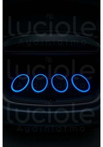 2 Li 6x9" Oval Rgb Neon Hoparlör Kapağı Rf Kumandalı Renk Efektli Aydınlatma Seti 12v Modifiye