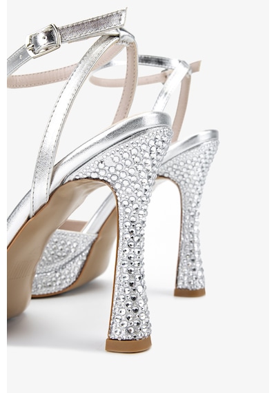 Valmenti Kadın Suni Deri Gümüş Night Shoes Ayakkabı 921 655 Bn Ayk Y26 Sılver Taslı