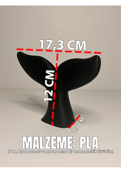 Modern Balina Kuyruğu Obje Minimal Salon Masa Üstü Dekoru Siyah