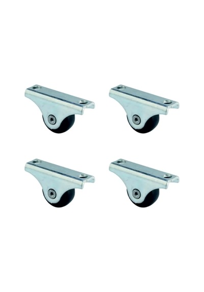 Siyah Furç Sabit Teker 20mm 4 Adet Set Çok Renkli