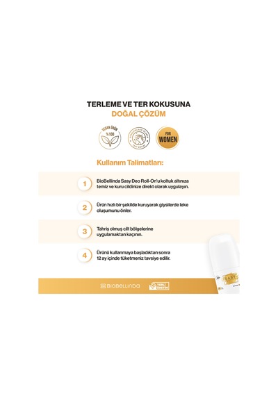 Sasy Antiperspirant Deo Doğal Içerikli Kadın Roll On 50 Ml
