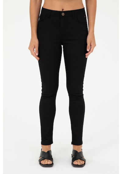 U.S. Polo Assn. Kadın Siyah Toothpick Fit Kanvas Pantolon 50281692-VR046