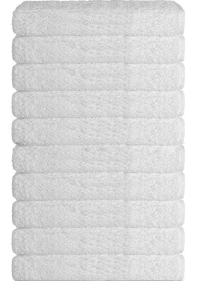 10 Lu Otel Banyo Havlusu %100 Pamuklu 90x150 Cm Beyaz 16/1 Aksoft 610 Gr Beyaz