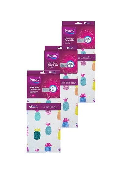 Mikrofiber İki Adet Ananas Desenli Bez Üçlü Paket Diğer