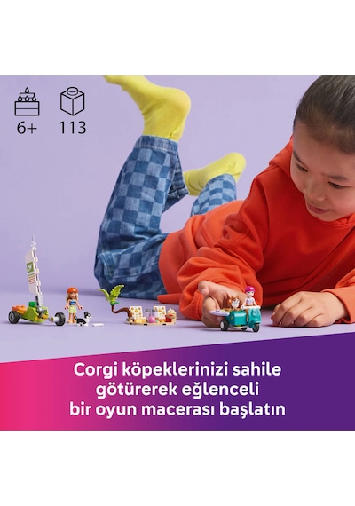 LEGO® Friends Sörfçü Köpekler ve Scooter Macerası 42641 - 6 Yaş ve Üzeri Çocuklar için Mini Bebek İçeren Yaratıcı Oyuncak Yapım Seti(113P)