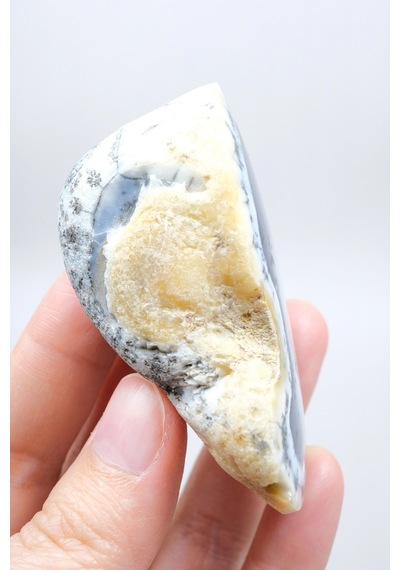 Mist Forest Dendritic Opal Deep Blue And Snowy White Merlinite Specimen