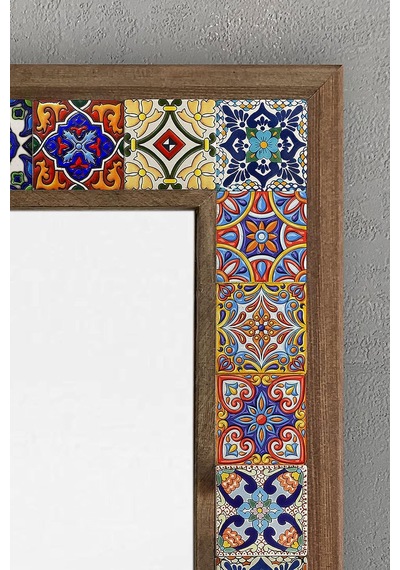 Ayrex Oscar Stone Decor Masif Çerçeveli Mozaik Taş Ayna 43 Cm X 63 Cm Mexican Diğer