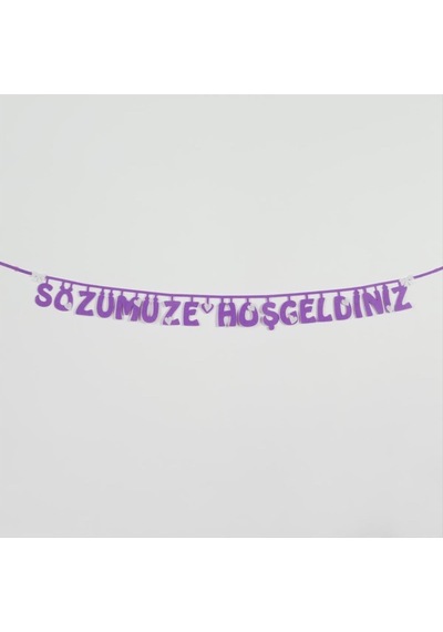 Sözümüze Hoşgeldiniz Keçe Yazı-mor N145 Çok Renkli