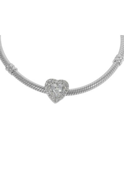 Celikchi Kalp Model Taşlı Gümüş Charm